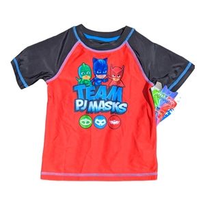 PJ Masks Boys 3T Red/Black Team PJ Masks Graphic Rash Guard